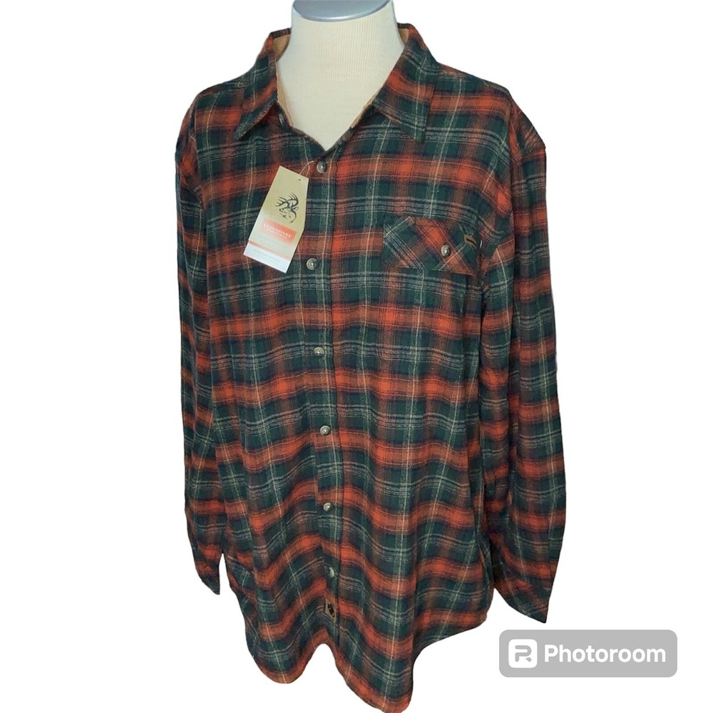 legendary whitetails men's flannel Shirt XL Buck Camp 6464